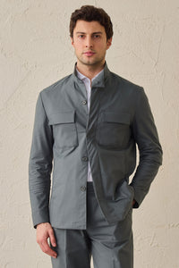Men’s Sage Green Utility Jacket Lightweight Smart Casual Jacket