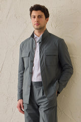 Men’s Sage Green Utility Jacket Lightweight Smart Casual Jacket
