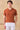 Men’s Rust Orange Ribbed Knit Polo Shirt