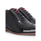 Flynn - Men's Black Patent Leather Brogue Shoes
