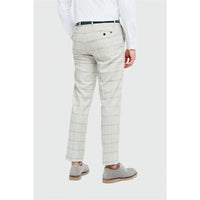 Gabriel - Men's Grey Checked Trousers