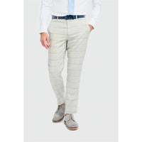 Gabriel - Men's Grey Checked Trousers