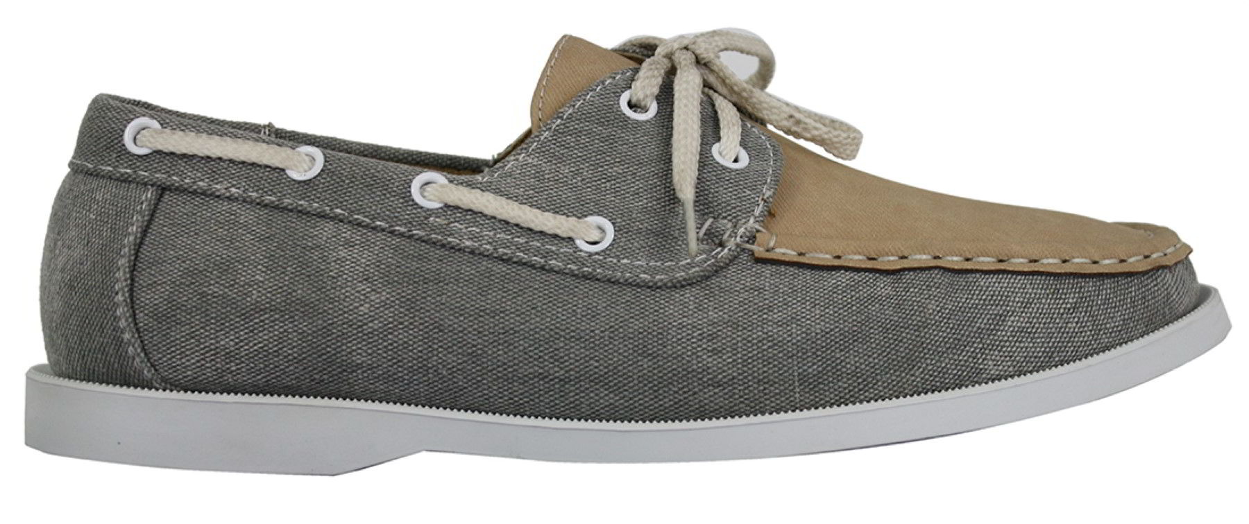 Mens Retro Denim Style Vintage Deck Boat Shoes Smart Casual Laced Navy Washed