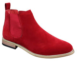 Mens Italian Suede Slip On Ankle Boots Smart Casual Desert Chelsea Dealer