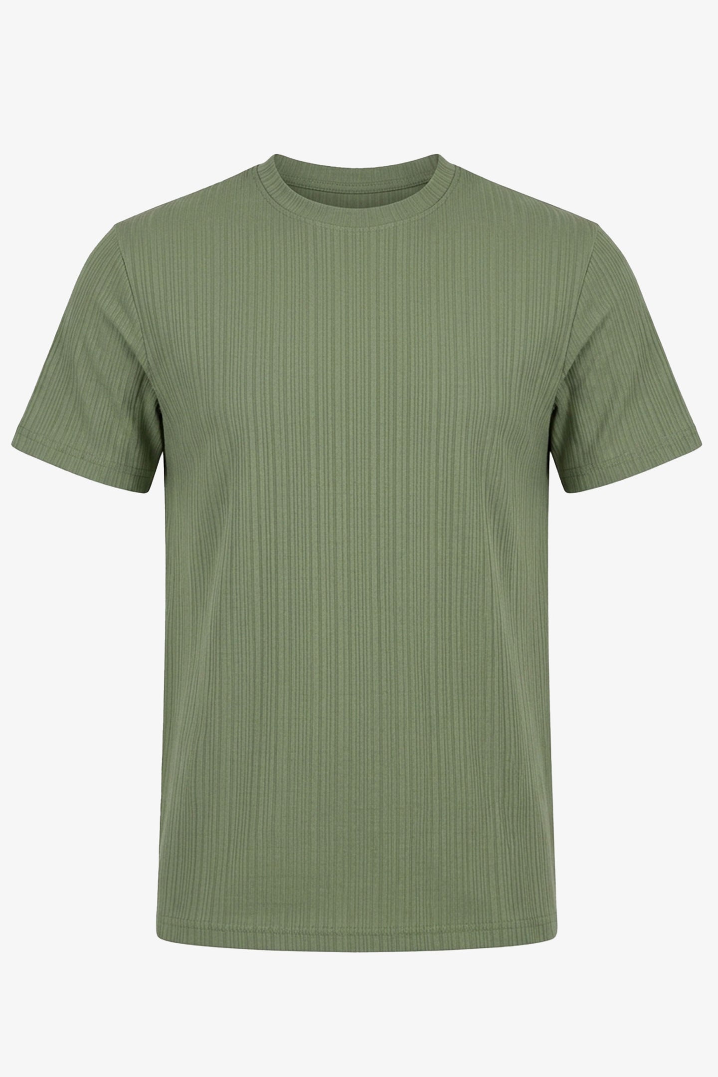 Green Ribbed Classic TShirt for Men