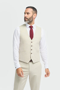 Hampton - Men's Beige 3 Piece Suit