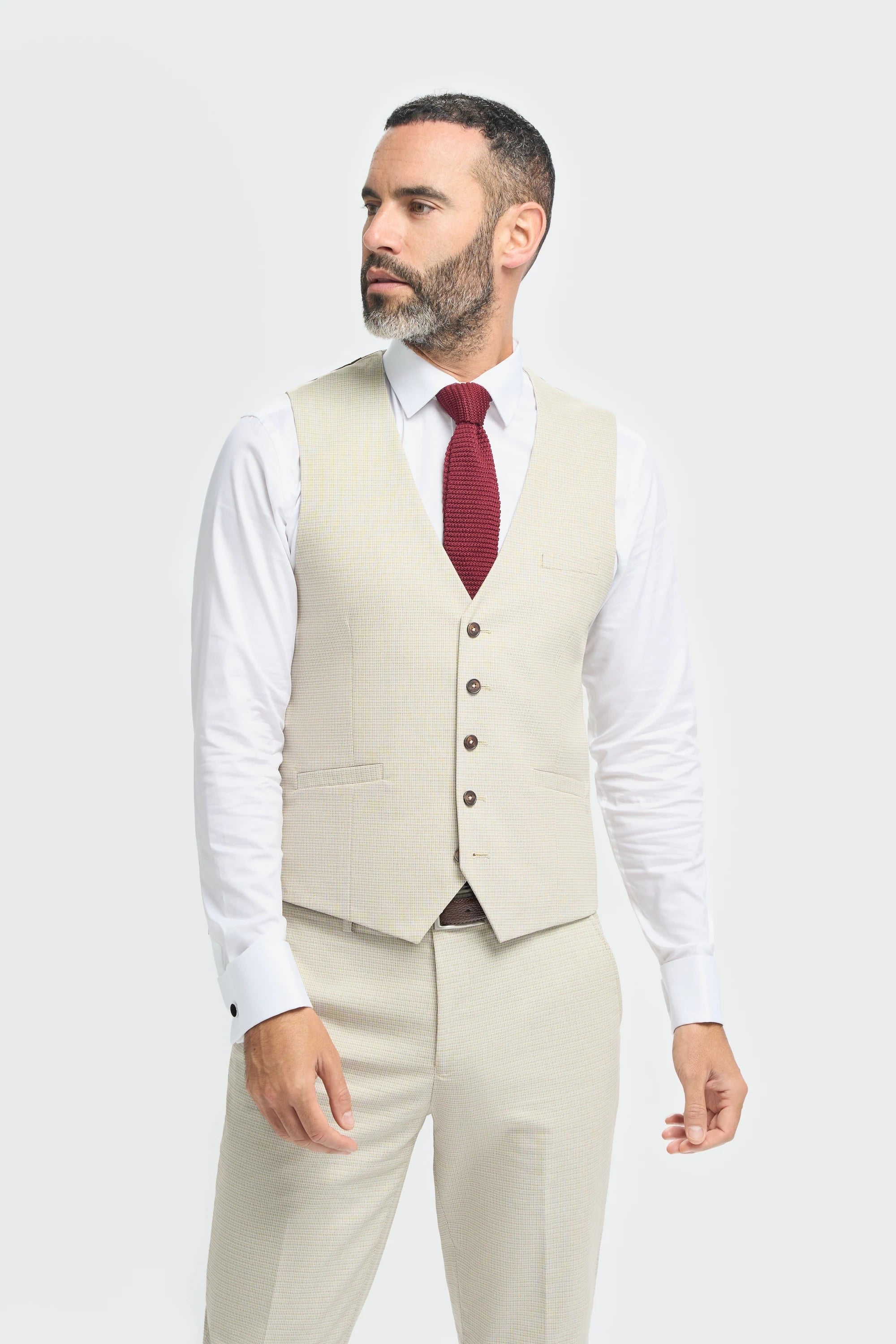 Hampton - Men's Beige 3 Piece Suit