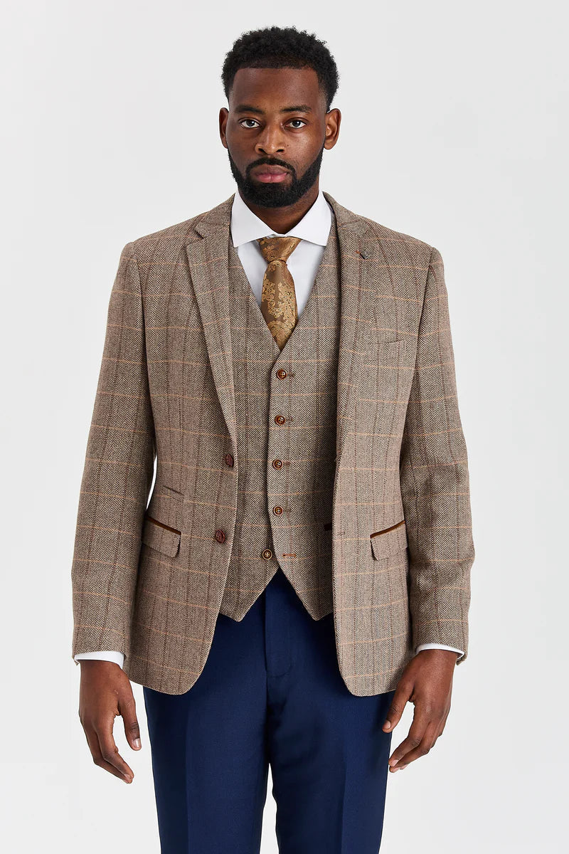 Harris Brown Tweed Suit with Constrasting Mayfair Navy Trousers