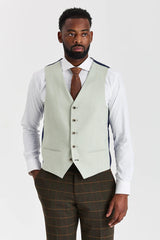 Harris Green Check Tweed Suit with Belmont Sage Contrasting Waistcoat
