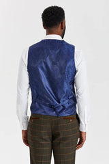 Harris Green Check Tweed Suit with Belmont Sage Contrasting Waistcoat