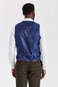 Harris Green Check Tweed Suit with Belmont Sage Contrasting Waistcoat
