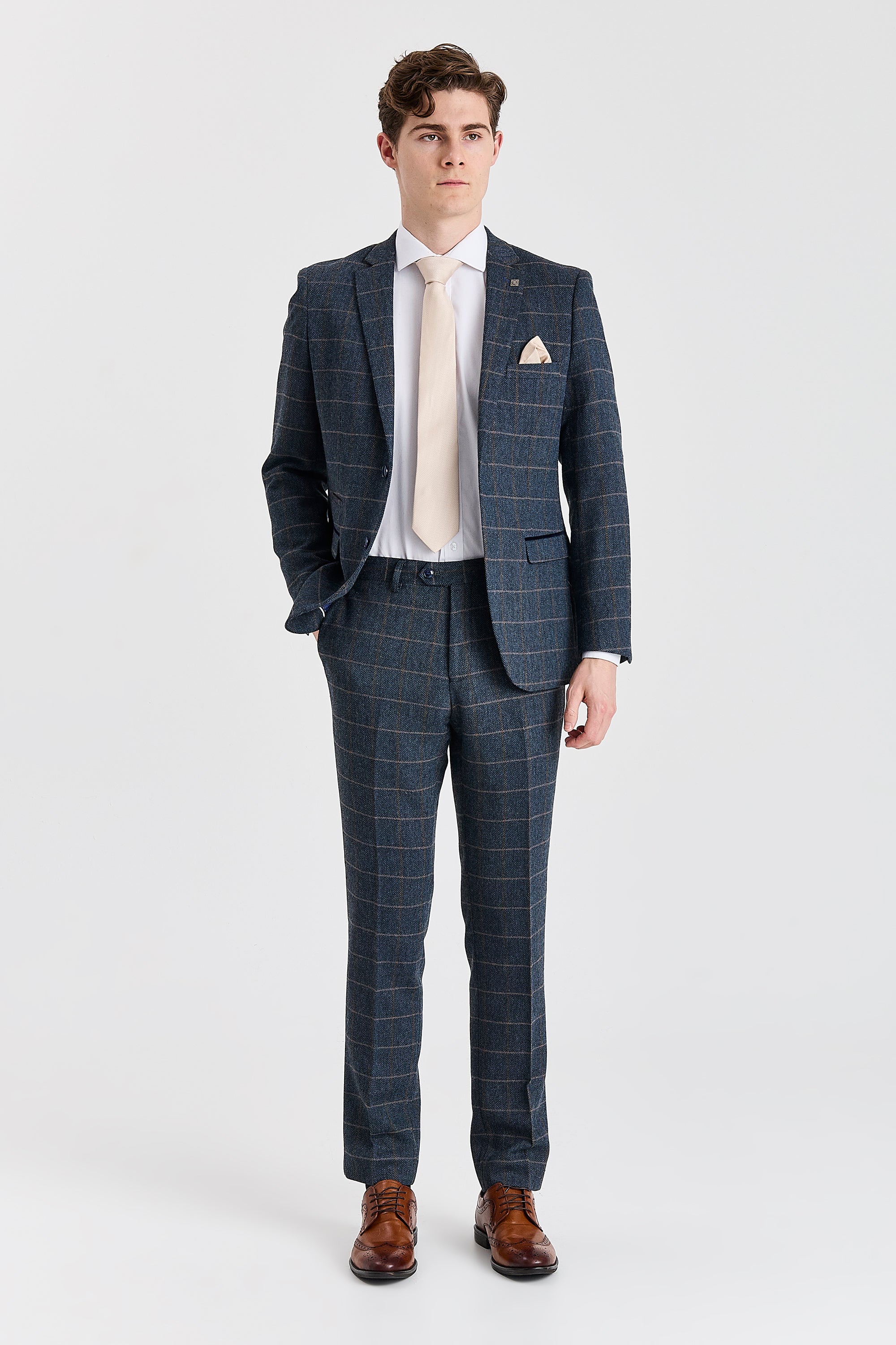 Harris - Men's Navy Tweed Wool Blend Blazer