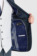 Harris Navy Tweed Suit with Contrasting Belmont Silver Waistcoat