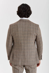 Harris - Tweed Brown Herringbone Check Blazer for Men
