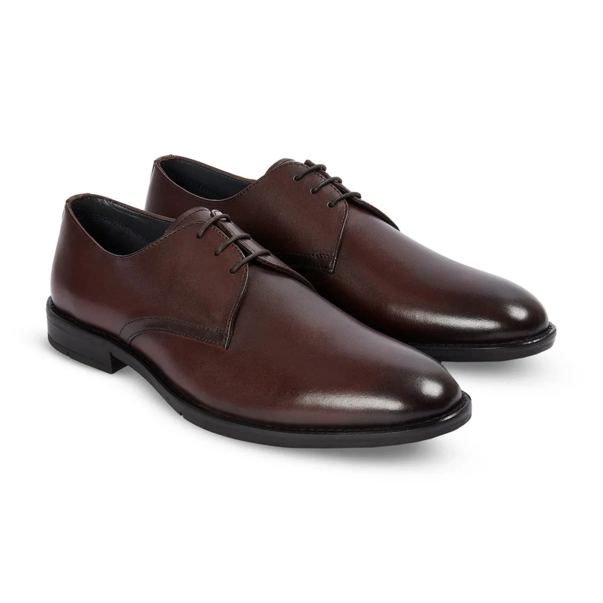 Henley - Men's Brown Classic Plain Toe Derby Shoes