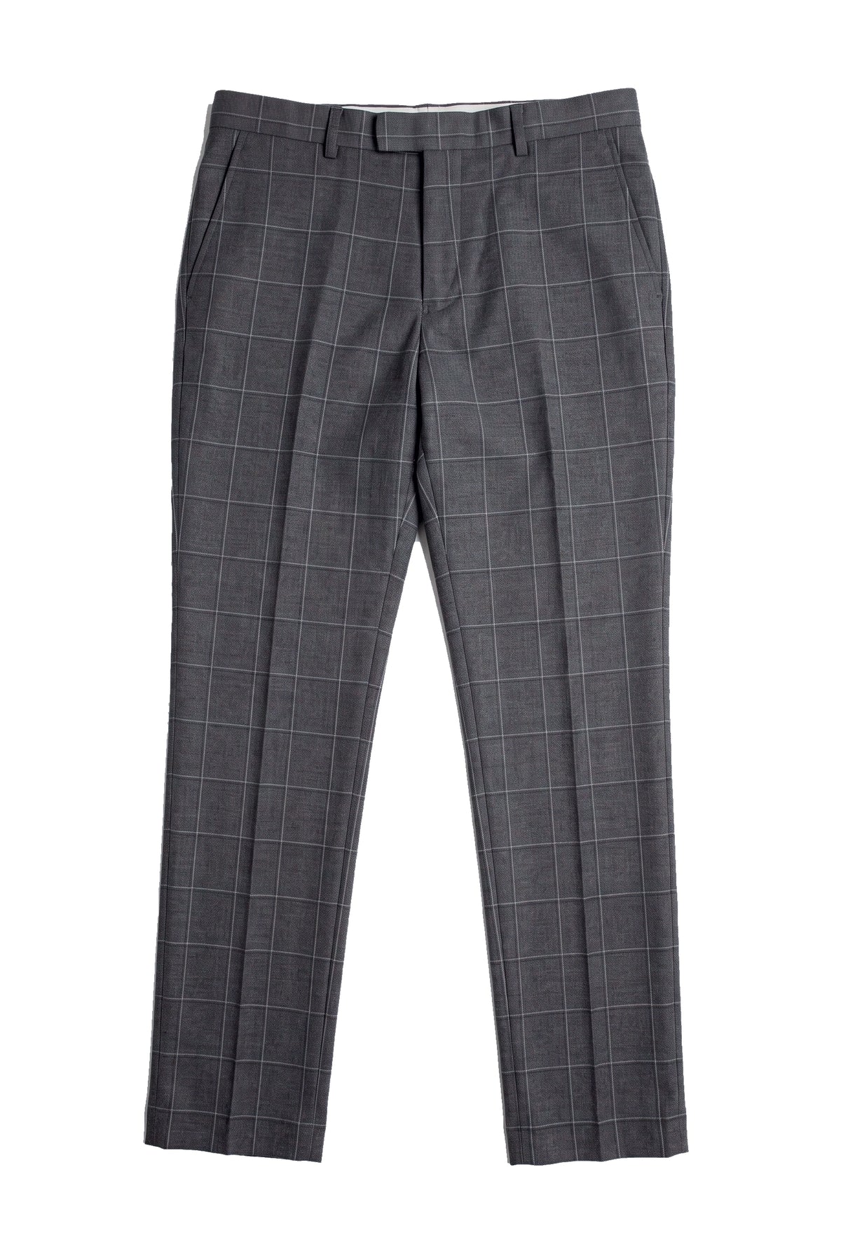 Hobbs - Men's Grey Check Trousers Vintage Retro Smart Wedding