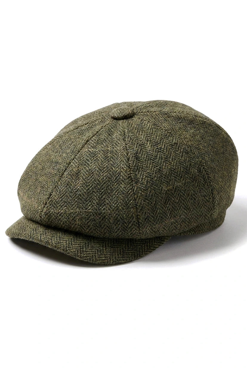 Cavani Martez Hat - Mens Grandad Hat Navy Blue Flat Cap Herringbone Vintage Retro Del Boy Classic Gatsby Peaky Blinders