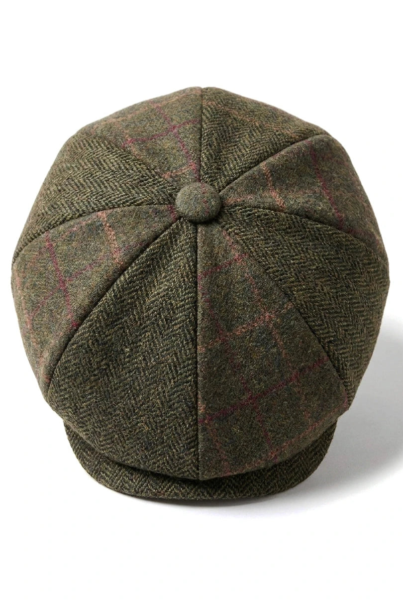Cavani Martez Hat - Mens Grandad Hat Navy Blue Flat Cap Herringbone Vintage Retro Del Boy Classic Gatsby Peaky Blinders