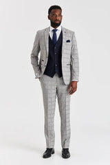 Hugo Grey Suit with Parker Navy Contrasting Waistcoat