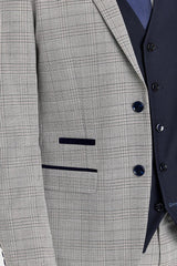 Hugo Grey Suit with Parker Navy Contrasting Waistcoat