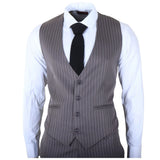 IM44 - Men's Pinstripe 3 Piece Grey Suit Shelby Style