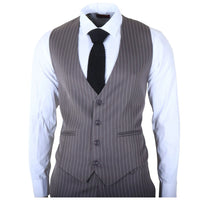 IM44 - Men's Pinstripe 3 Piece Grey Suit Shelby Style