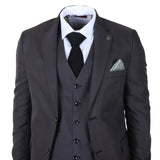 IM51 - Men's Charcoal Check 3 Piece Tailored Fit Suit