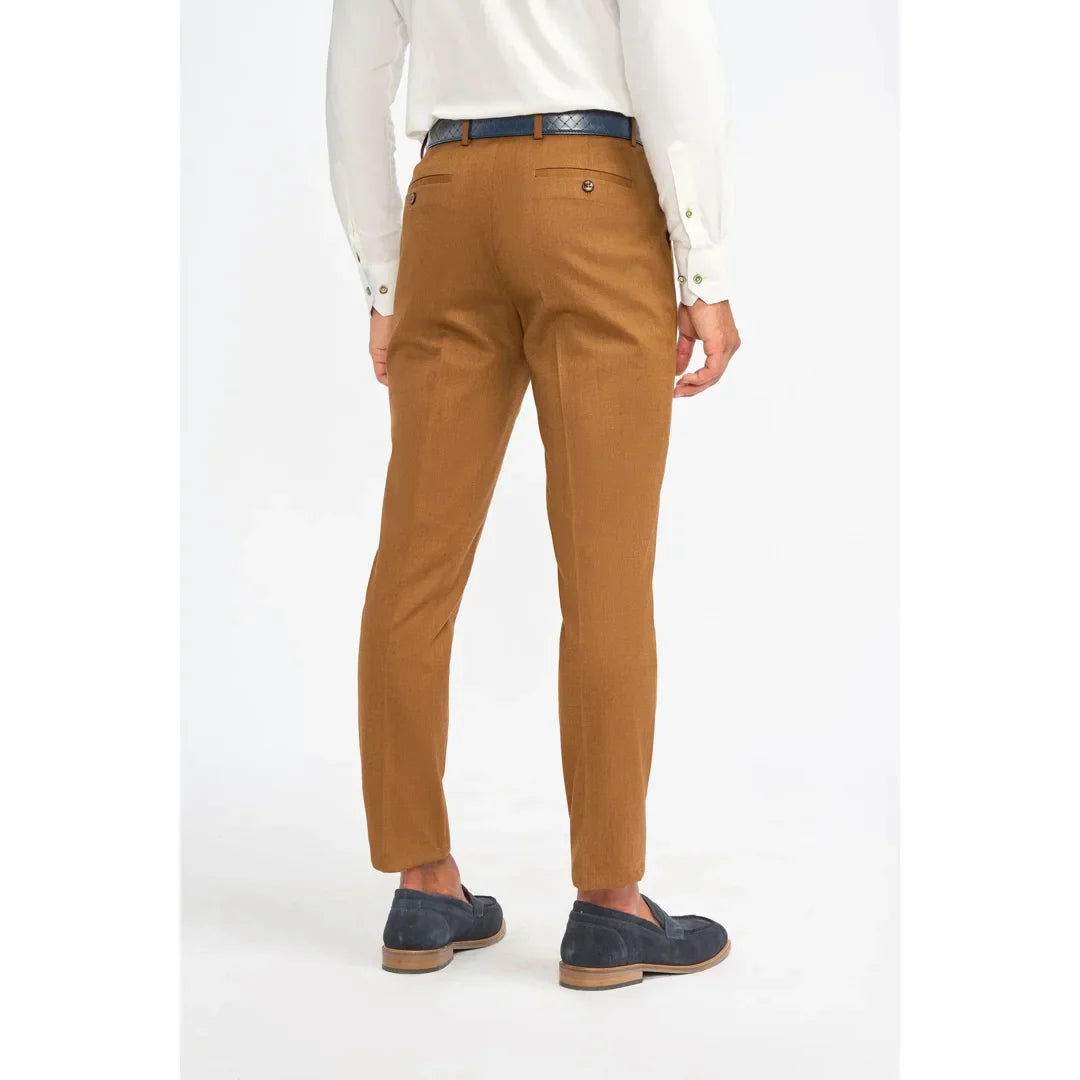 James - Men's Camel Brown Formal Trousers