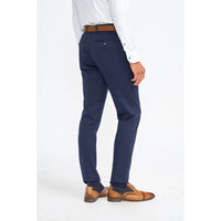 James - Men's Navy Blue Wool Formal Trousers