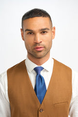 James - Men's Camel Brown Wool Waistcoat