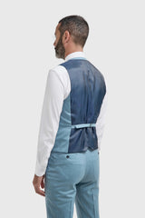 James - Men's Light Blue Textured Waistcoat