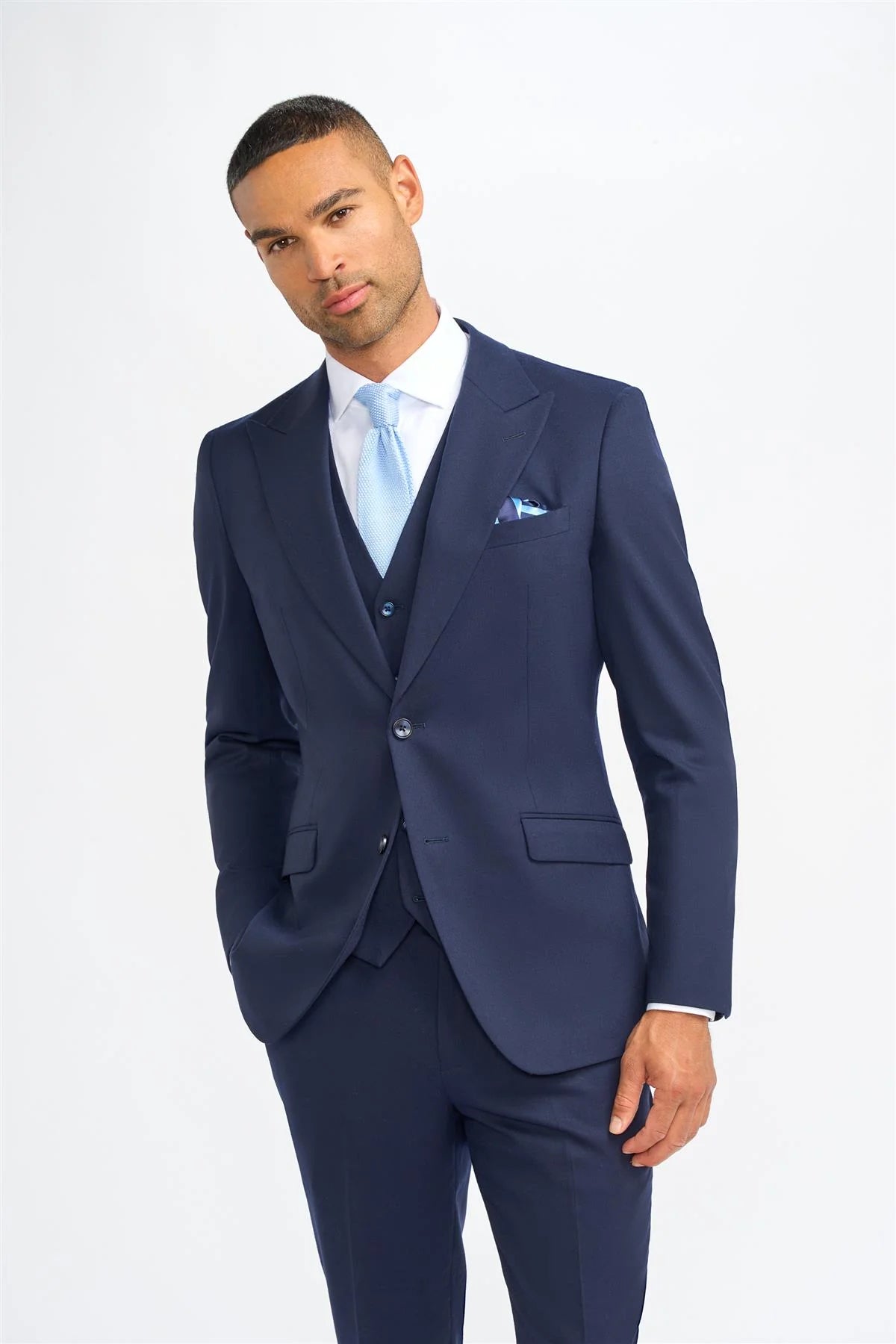 James - Men's Navy Blue Wool Tailored Fit Blazer