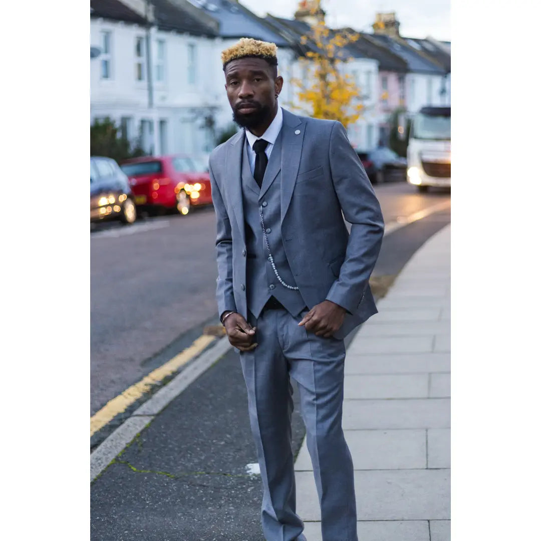 James Men's 3-Piece Grey Classic Fit Suit