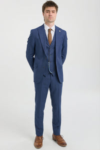 James Men's 3-Piece Navy Blue Tailored Fit Suit