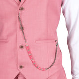James Men's 3-Piece Pink Tailored Fit Suit