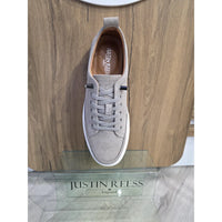 Josh - Men's Grey Suede Leather Trainers