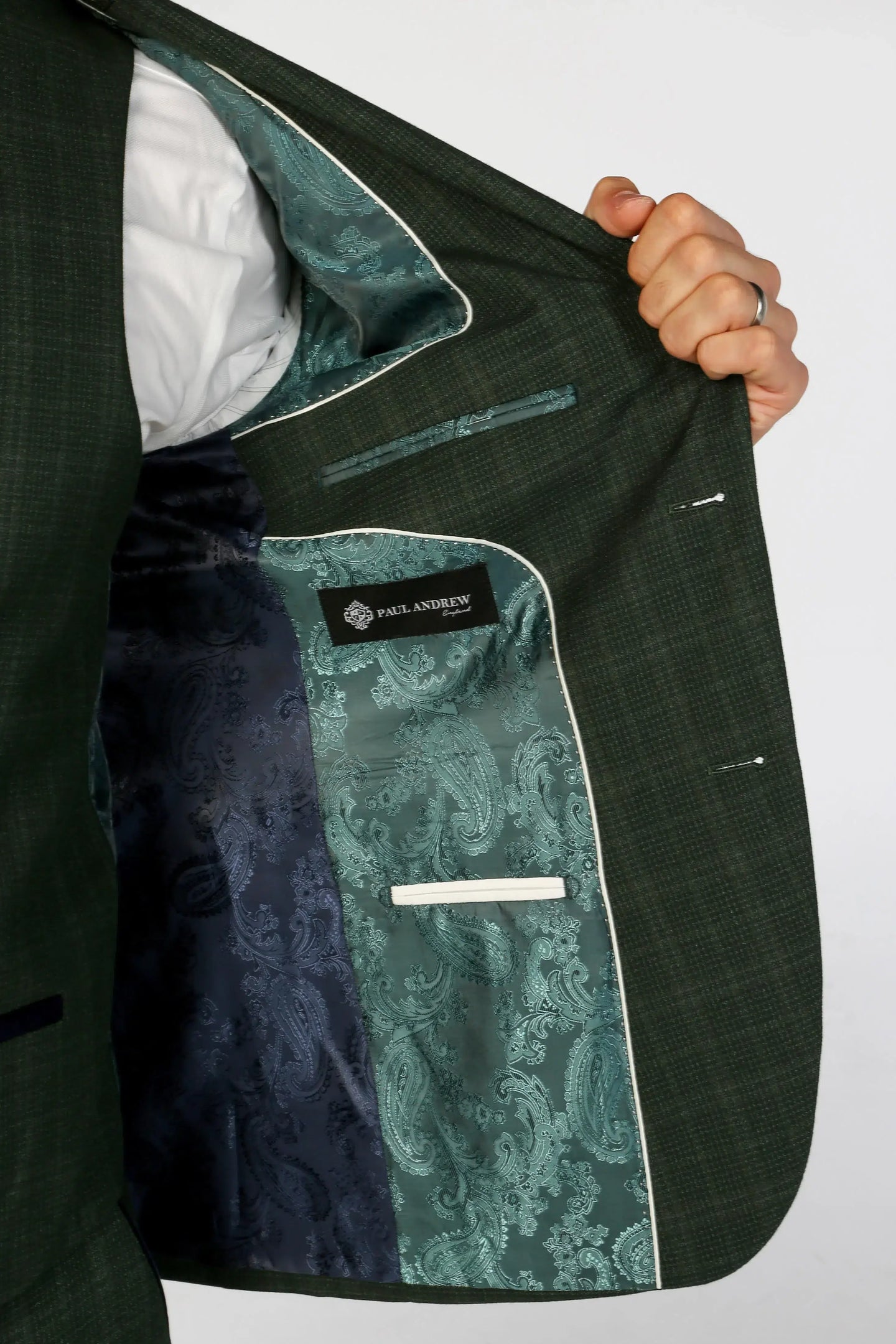 Leo - Men's Green 3 Piece Checked Tailored Fit Suit