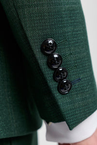 Leo - Men's Green 3 Piece Checked Tailored Fit Suit