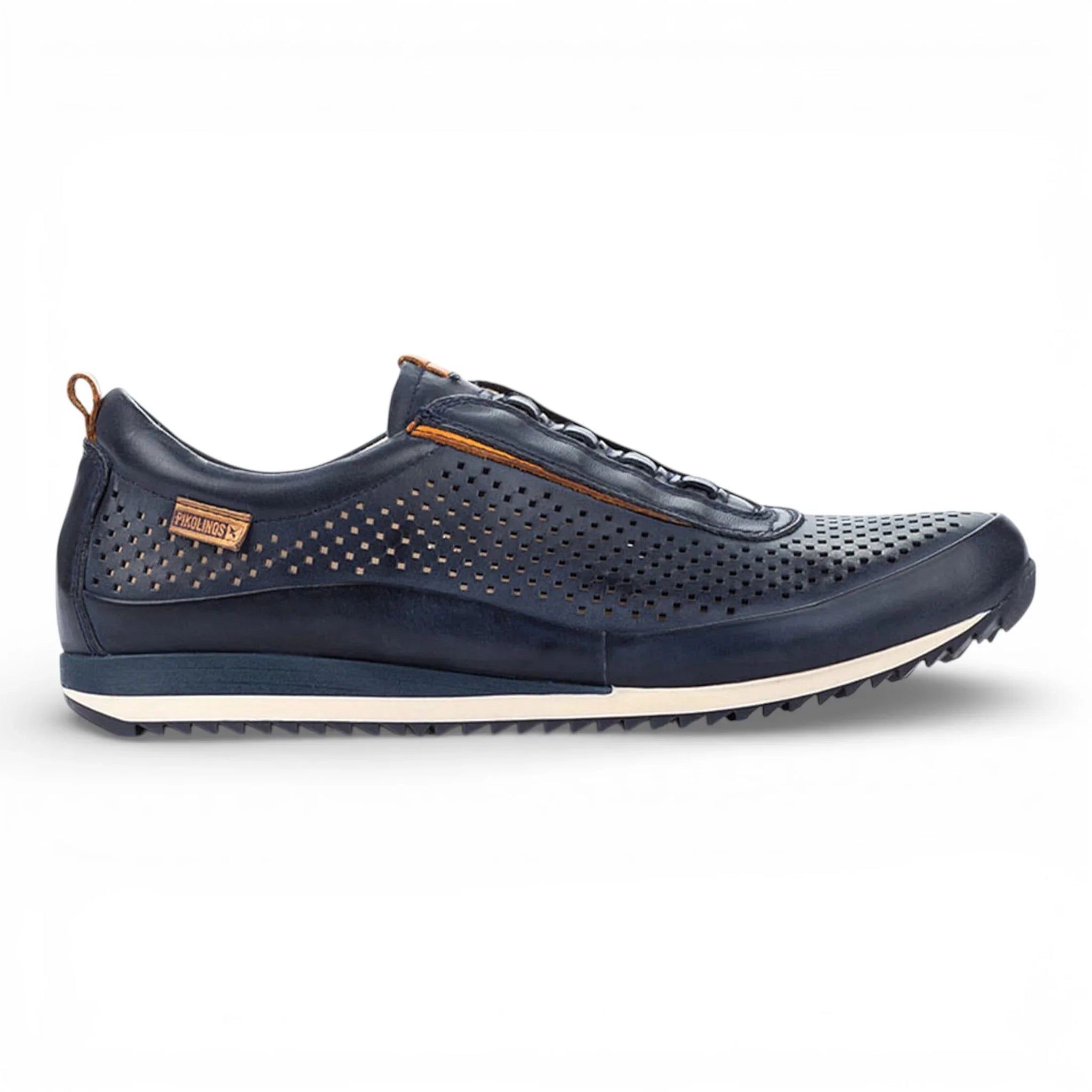 Liverpool - Men's Blue Leather Elastic Slip-on Sneakers