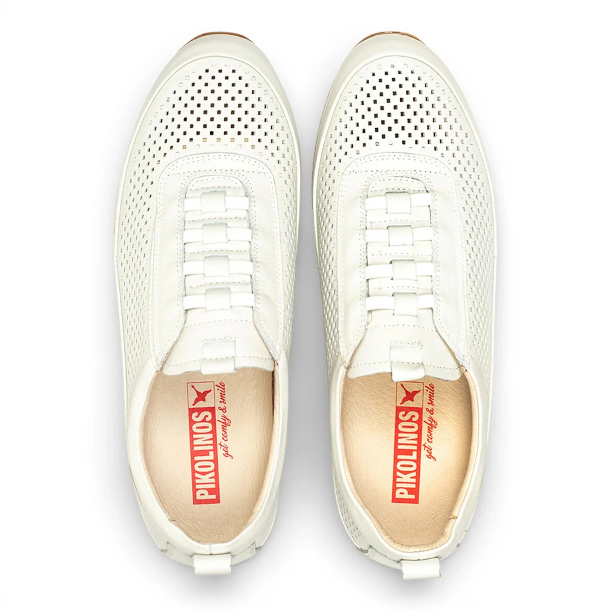 Liverpool - Men's White Leather Elastic Slip-on Sneakers