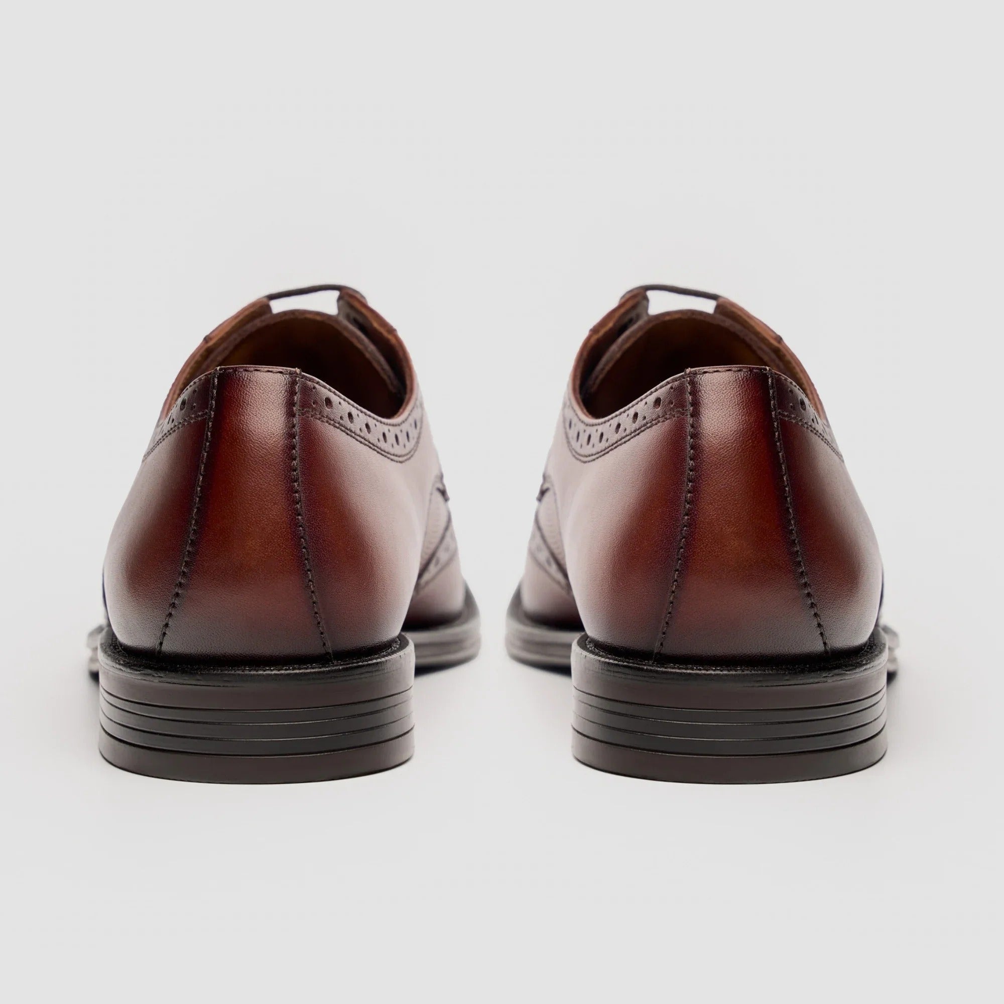Lorenzo - Men's Tan Burnished Leather Oxfords Shoes