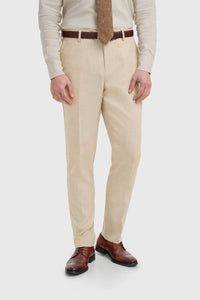 Malibu - Men's Beige 3 Piece Textured Suit
