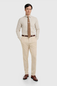 Malibu - Men's Beige 3 Piece Textured Suit