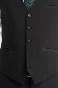 Malibu - Men's Black Tailored Fit Waistcoat