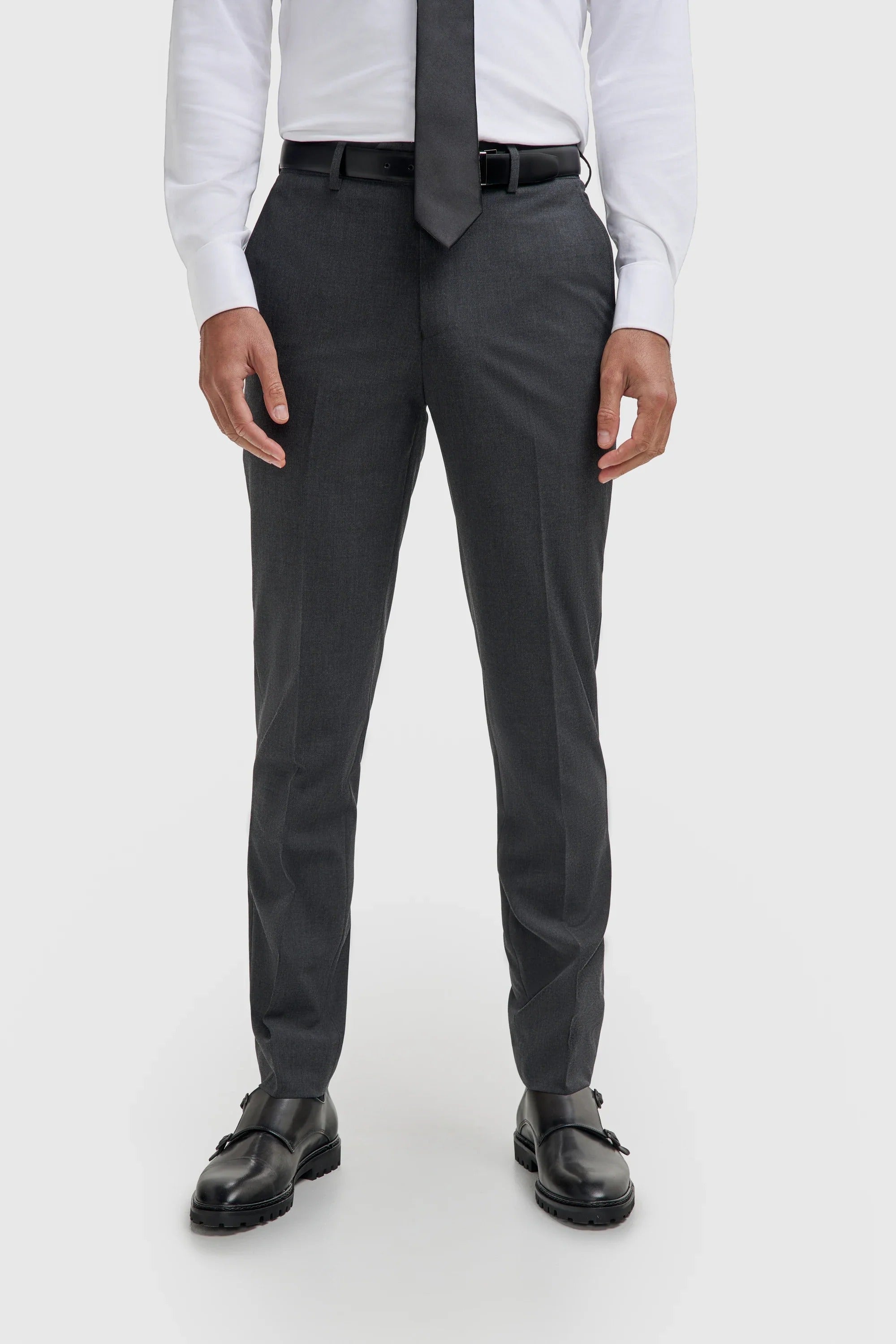 Malibu - Men's Charcoal Textured Grey 3 Piece Suit