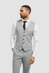 Malibu - Men's Grey Tailored Fit Waistcoat