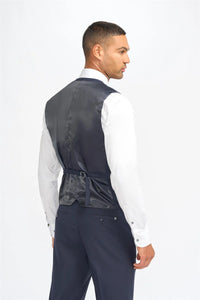 Malibu - Men's Navy Tailored Fit Waistcoat