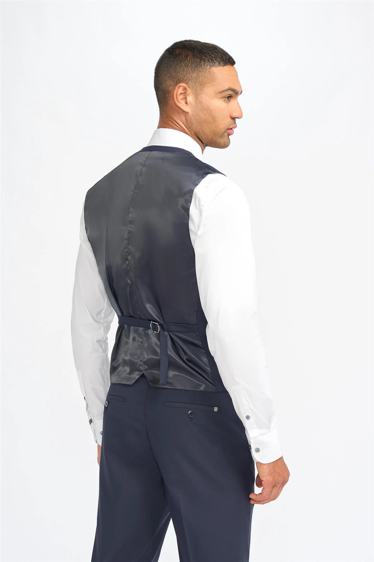 Malibu - Men's Navy Tailored Fit Waistcoat