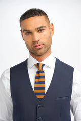 Malibu - Men's Navy Tailored Fit Waistcoat