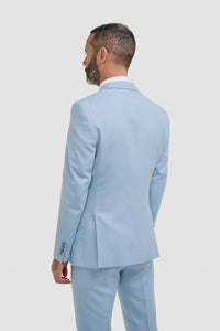 Malibu - Men's Sky Blue Textured 3 Piece Suit